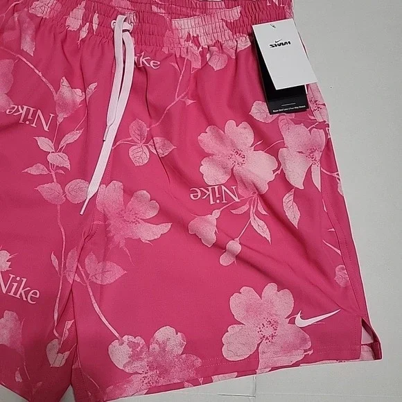 Nike Men's Fine Floral Volley Swim Short 7 Inch Pink swimwear XL - Picture 2 of 5